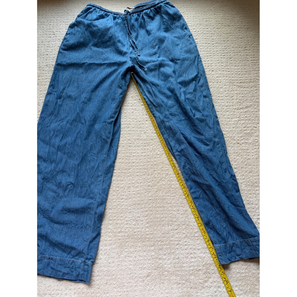 Abercrombie & Fitch Chambray Denim M Wide Leg Drawstring Pull On Minimalist
